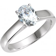 14K White 1/2 CTW Diamond Engagement Ring