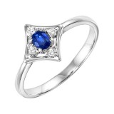 Gems One 14Kt White Gold Diamond (1/20Ctw) & Sapphire (1/6 Ctw) Ring photo