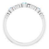 14K White Blue Zircon Bezel-Set Ring photo 2