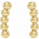 14K Yellow 8.3x1.9 mm Curved Beaded Earrings photo 2