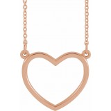 14K Rose 17x15.8 mm Heart 16 Necklace photo