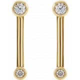 14K Yellow 1/5 CTW Diamond Bezel-Set Bar Earrings photo 2