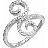 14K White 1/3 CTW Diamond Swirl Ring photo