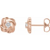 14K Rose 1/5 CTW Diamond Knot Earrings photo
