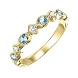 Gems One 10Kt Yellow Gold Diamond (1/20Ctw) & Blue Topaz (1/6 Ctw) Ring photo