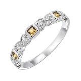 Gems One 14Kt White Gold Diamond (1/10Ctw) & Citrine (1/6 Ctw) Ring photo