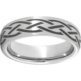 Serinium Domed Band with a Braid Laser Engraving photo