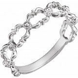14K White Stackable Bead Ring photo