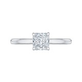 Shah Luxury 14K Two-Tone Gold Princess Cut Diamond Solitaire Engagement Ring (Semi-Mount) photo