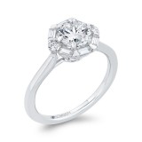 Shah Luxury 18K White Gold Round Diamond Halo Engagement Ring (Semi-Mount) photo 2
