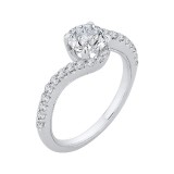 Shah Luxury 14K White Gold Round Diamond Promise Engagement Ring (Semi-Mount) photo 2