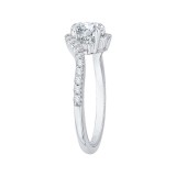 Shah Luxury 14K White Gold Round Diamond Promise Engagement Ring (Semi-Mount) photo 3