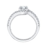 Shah Luxury 14K White Gold Round Diamond Promise Engagement Ring (Semi-Mount) photo 4