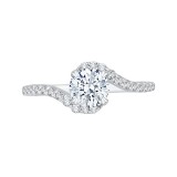 Shah Luxury 14K White Gold Round Diamond Promise Engagement Ring (Semi-Mount) photo
