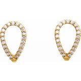 14K Yellow 1/6 CTW Diamond Geometric J-Hoop Earrings photo 2
