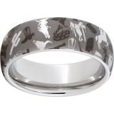 Serinium Domed Band with Cowboy Laser Engraving photo