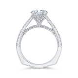 Shah Luxury 14K White Gold Diamond Halo Engagement Ring with Euro Shank (Semi-Mount) photo 4