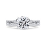 Shah Luxury 14K White Gold Diamond Halo Engagement Ring with Euro Shank (Semi-Mount) photo