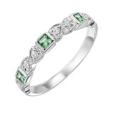 Gems One 14Kt White Gold Diamond (1/10Ctw) & Emerald (1/6 Ctw) Ring photo