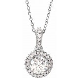 14K White 9/10 CTW Diamond 18 Necklace photo