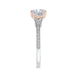 Shah Luxury 14K Two-Tone Gold Emerald Cut Diamond Engagement Ring (Semi-Mount) photo 3