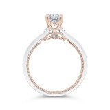 Shah Luxury 14K Two-Tone Gold Emerald Cut Diamond Engagement Ring (Semi-Mount) photo 4