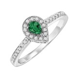 Gems One 14Kt White Gold Diamond (1/6Ctw) & Emerald (1/8 Ctw) Ring photo