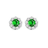 Gems One 14Kt White Gold Diamond (3/4Ctw) & Emerald (1/2 Ctw) Earring photo