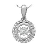 Gems One Silver (SLV 995) Diamond Rhythm Of Love Neckwear Pendant   - 1/10 ctw photo