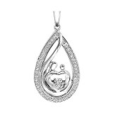 Gems One Silver (SLV 995) Diamond Rhythm Of Love Neckwear Pendant  - 1/8 ctw photo