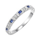 Gems One 10Kt White Gold Diamond (1/20Ctw) & Sapphire (1/8 Ctw) Ring photo