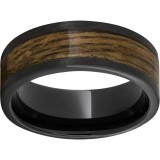 Black Diamond Cermaic? Pipe Cut Band with Bourbon Barrel Aged Inlay and Stone Finish photo