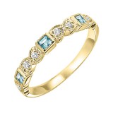 Gems One 10Kt Yellow Gold Diamond (1/10Ctw) & Blue Topaz (1/4 Ctw) Ring photo