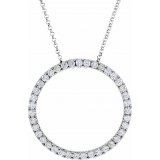 14K White 1 CTW Diamond Circle 18 Necklace photo