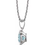 14K White Sky Blue Topaz & .05 CTW Diamond 18 Necklace photo 2