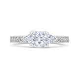 Shah Luxury 14K Two-Tone Gold Marquise Diamond Engagement Ring (Semi-Mount) photo
