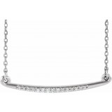 Platinum .05 CTW Diamond Curved Bar 16-18 Necklace photo