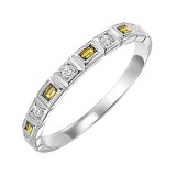 Gems One 14Kt White Gold Diamond (1/10Ctw) & Citrine (1/8 Ctw) Ring photo