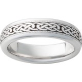 Serinium Domed Band with 3 Knot Milgrain Laser Engraving photo