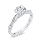 Shah Luxury 18K White Gold Diamond Engagement Ring (Semi-Mount) photo 2