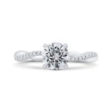 Shah Luxury 18K White Gold Diamond Engagement Ring (Semi-Mount) photo