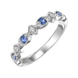 Gems One 10Kt White Gold Diamond (1/20Ctw) & Sapphire (1/6 Ctw) Ring photo