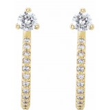14K Yellow 1/3 CTW Diamond Hoop Earrings photo 2