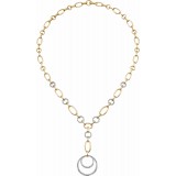 14K Yellow & 14K White 5/8 CTW Diamond 16 Necklace with 2 Drop photo