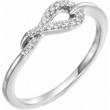 14K White 1/10 CTW Diamond Knot Ring photo
