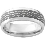 Serinium Domed Band with Tire Laser Engraving photo