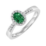 Gems One 14Kt White Gold Diamond (1/8Ctw) & Emerald (3/8 Ctw) Ring photo