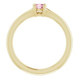 14K Yellow Pink Tourmaline Youth Solitaire Ring photo 2
