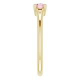 14K Yellow Pink Tourmaline Youth Solitaire Ring photo 4