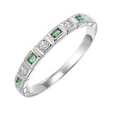 Gems One 14Kt White Gold Diamond (1/12Ctw) & Emerald (1/8 Ctw) Ring photo